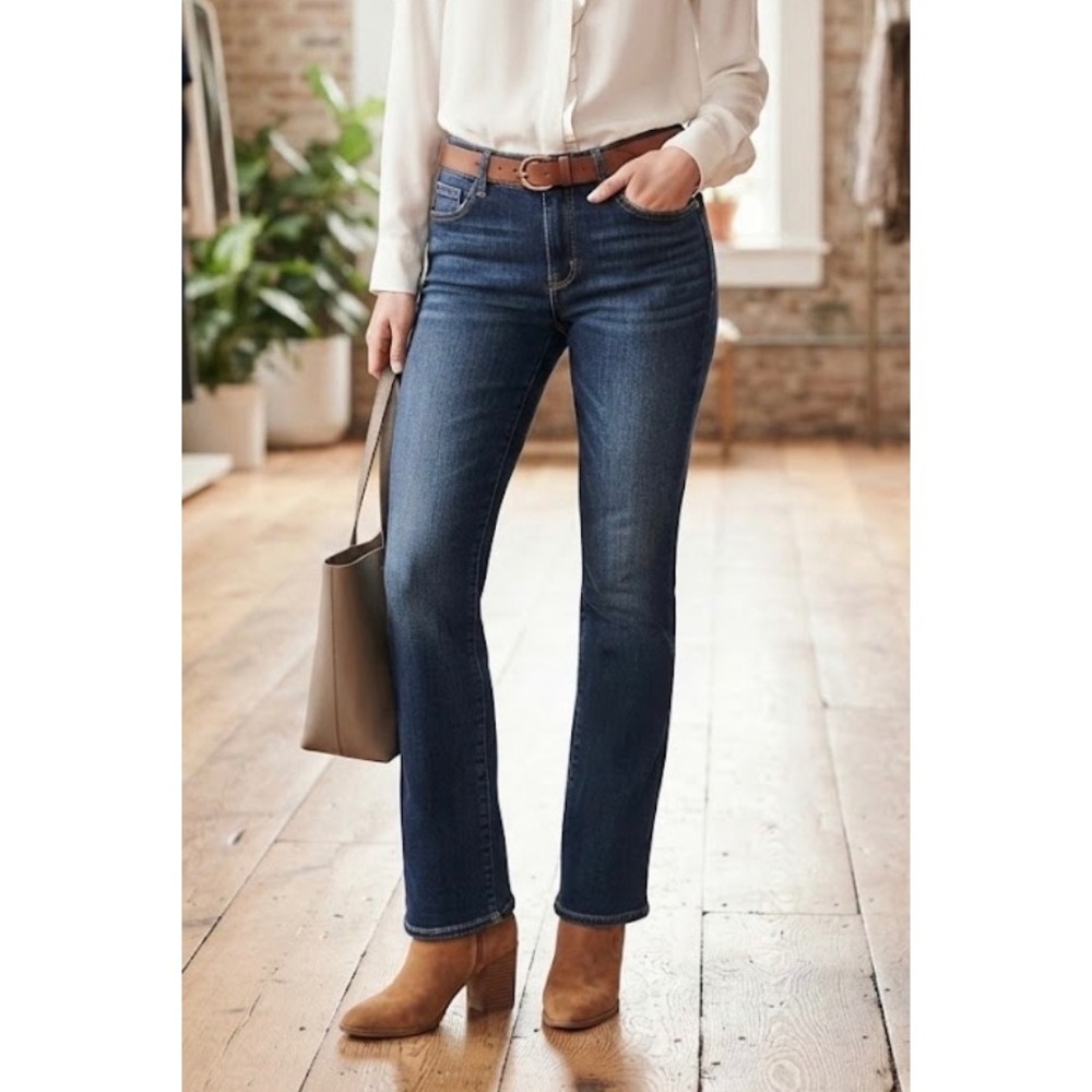 American Eagle Artist Crop Jeans Womens 10 Regular Dark Wash Super Stretch Denim